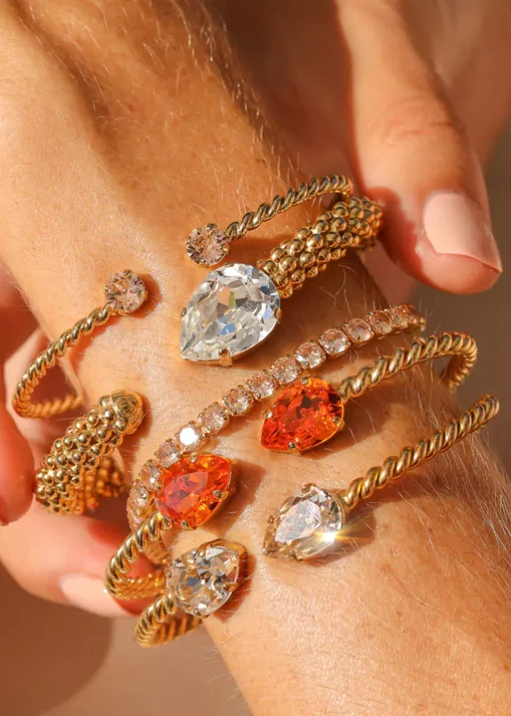 Caroline Svedbom Mini Drop Bracelet - Gold/Tangerine | Jewellery