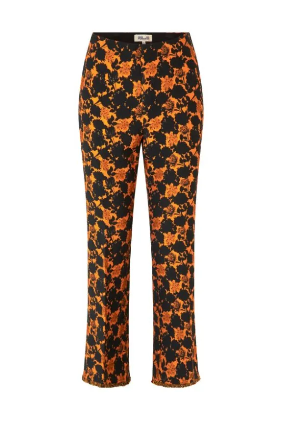 Baum Und Pferdgarten Nenne Trousers - Orange Black Flower | Trousers And Playsuits | Suits & Co-Ordinates