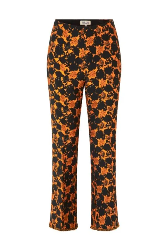 Baum Und Pferdgarten Nenne Trousers - Orange Black Flower | Trousers And Playsuits | Suits & Co-Ordinates