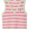 American Vintage Nenybay Tank Top - Striped Almond Hibiscus | Knitwear