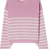 American Vintage Nyama Jumper - White Striped Peony | Knitwear