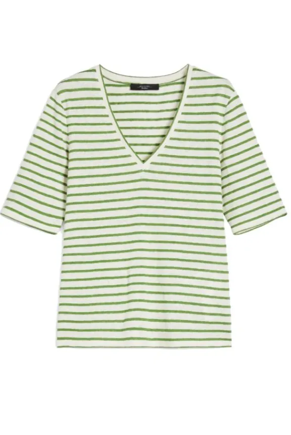Weekend MaxMara Opzione Linen Jersey T-Shirt - Green | Shirts And Tops