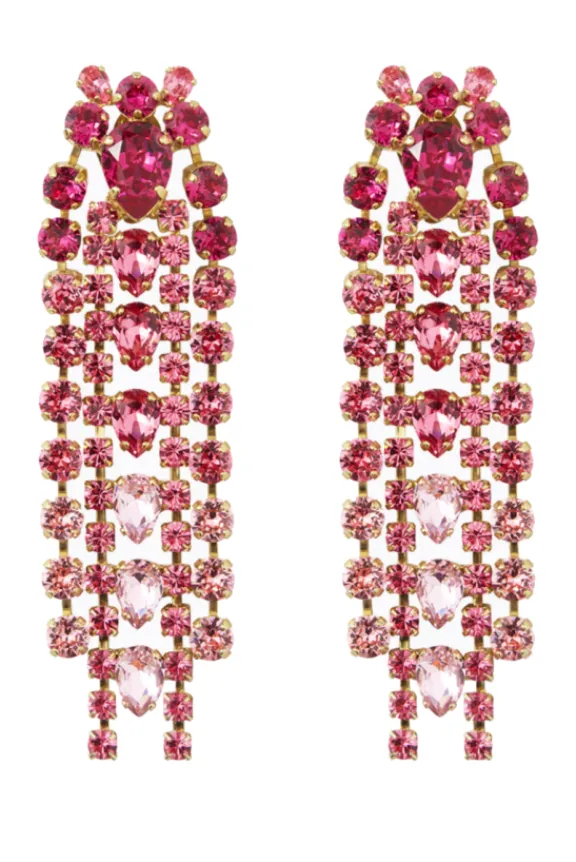 Caroline Svedbom Penelope Earrings - Gold/Fuschia Combo | Jewellery