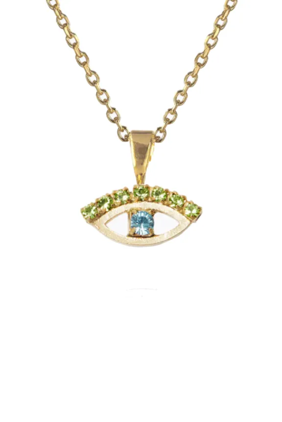Caroline Svedbom Petite Green Eye Necklace - Gold/Green Blue | Jewellery