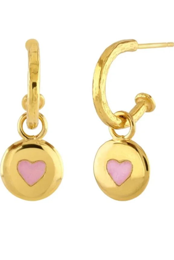 Sophie Harley Pink Button Hoop Earrings | Gifts