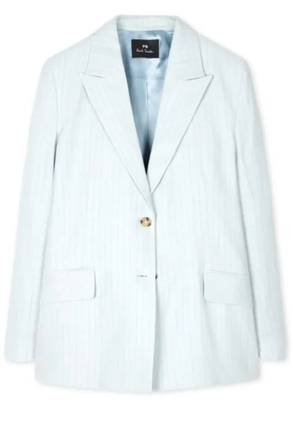 Paul Smith Pinstripe Two-Button Blazer - Light Blue | Suits & Co-Ordinates | Jackets And Coats
