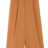 Weekend MaxMara Placido Cotton Sateen Trousers- Terracotta | Trousers And Playsuits
