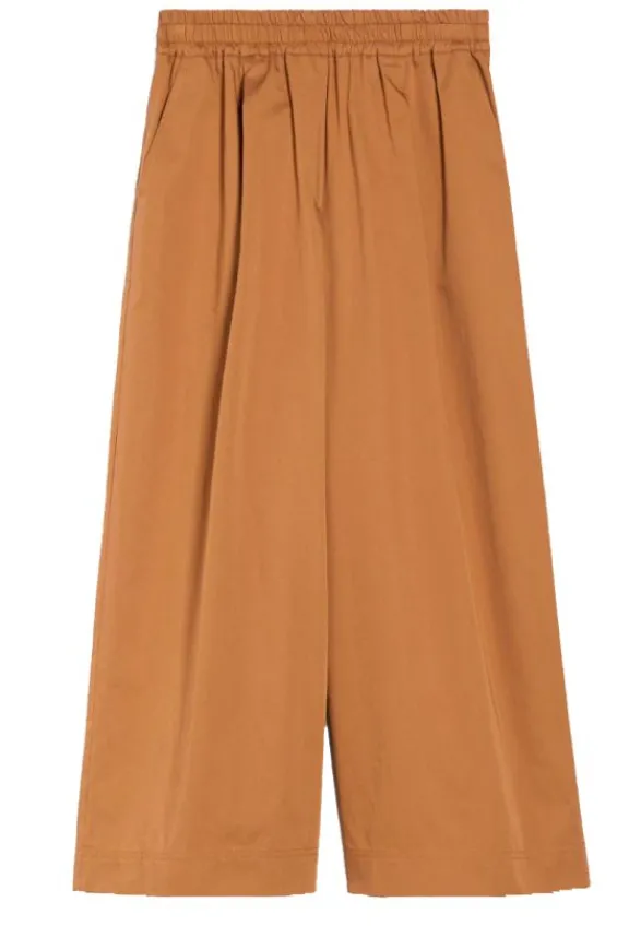 Weekend MaxMara Placido Cotton Sateen Trousers- Terracotta | Trousers And Playsuits