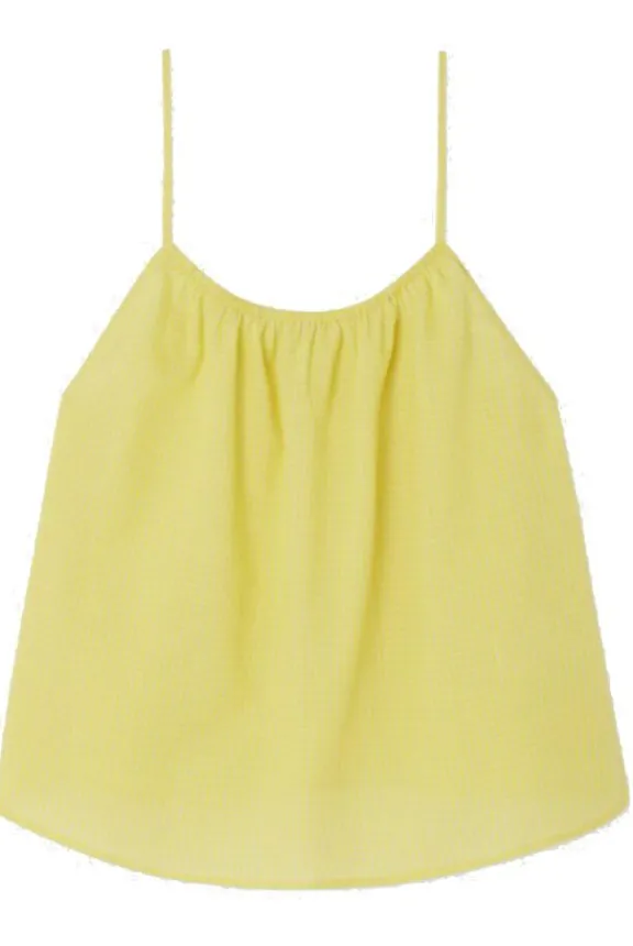 American Vintage Pykoboo Top - Flue Yellow Vichy | Shirts And Tops