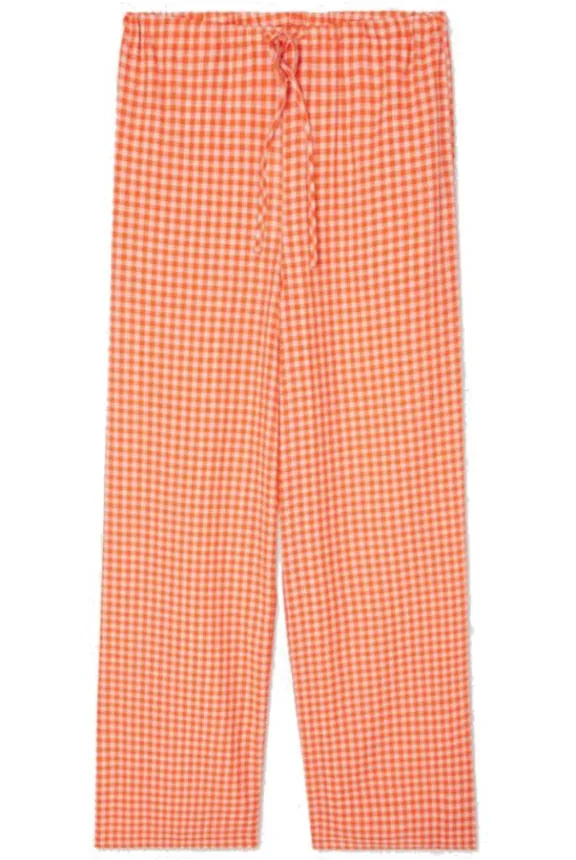 American Vintage Pykoboo Trousers - Fluo Orange Vichy | Trousers And Playsuits
