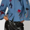 Stella Nova Quilted Circus Jacket - Washed Denim Blue | Jackets And Coats