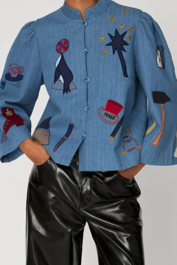 Stella Nova Quilted Circus Jacket - Washed Denim Blue | Jackets And Coats