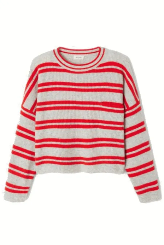 raxow_jumper__heather_gre_2-1.webp American Vintage Raxow Jumper - Heather Grey Strawberry | Knitwear