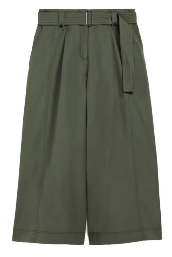 Weekend MaxMara Recco Cotton Canvas Trousers - Khaki | Trousers And Playsuits