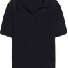 Weekend MaxMara Roncolo Silk & Cotton Yarn Polo Sweater - Navy | Knitwear