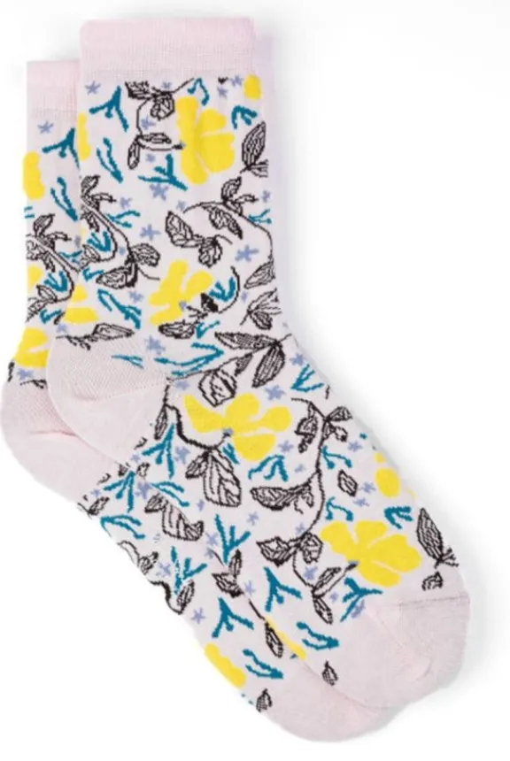 Paul Smith Sea Floral Socks - Yellow | Hosiery