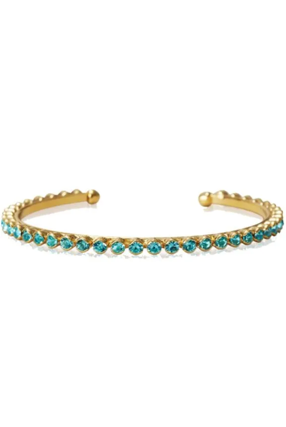 Caroline Svedbom Siri Bangle - Gold/Aquamarine | Jewellery | Gifts