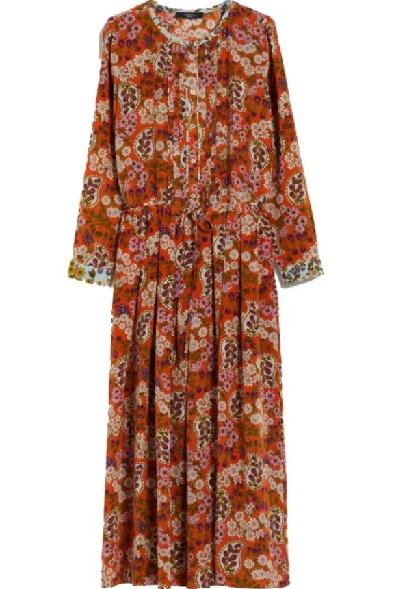 Weekend MaxMara Siro Printed Crepe De Chine Dress - Orange | Dresses
