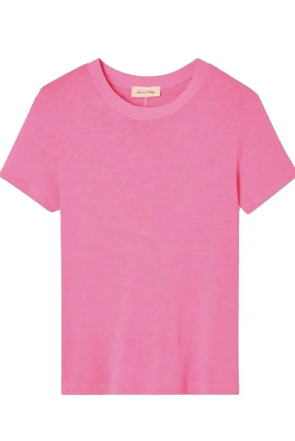 American Vintage Sonoma Round Neck T-Shirt - Fluorescent Acid Pink | Shirts And Tops