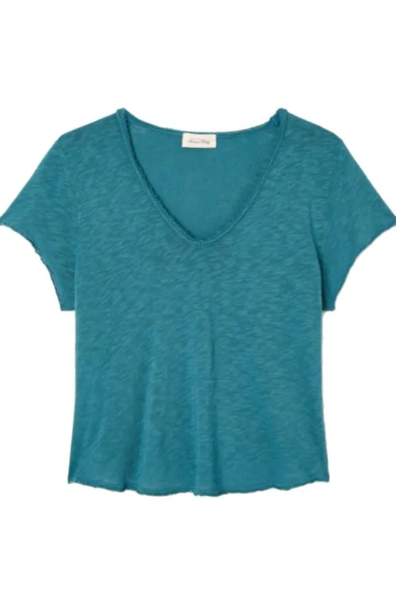 American Vintage Sonoma V-Neck T-Shirt - Vintage Petrol | Shirts And Tops