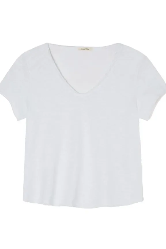 American Vintage Sonoma V-Neck T-Shirt - White | Shirts And Tops