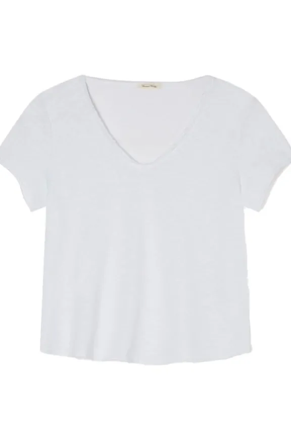 American Vintage Sonoma V-Neck T-Shirt - White | Shirts And Tops