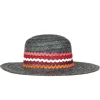 Paul Smith Straw Embroidered Ric Rac Scallop Trim Floppy Hat - Black | Hats And Gloves