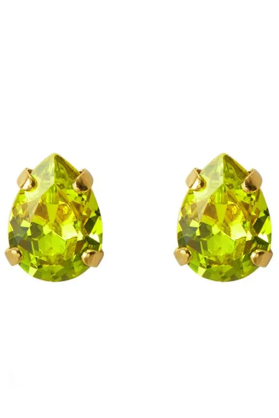 Caroline Svedbom Super Petite Drop Earrings - Gold/Citrus Green | Jewellery | Gifts