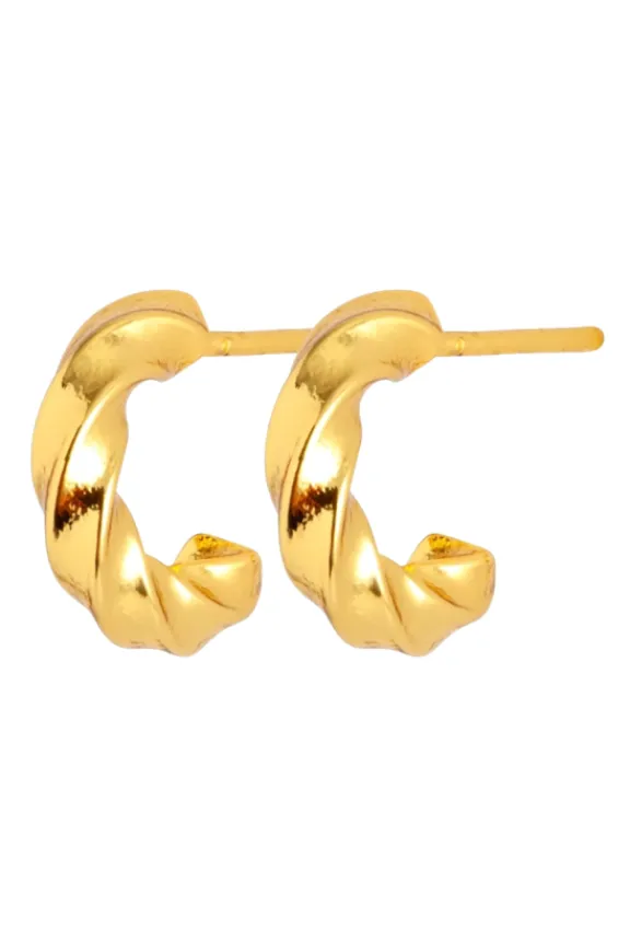 Lulu Copenhagen Swirl Hoops Small Pair - Gold | Jewellery