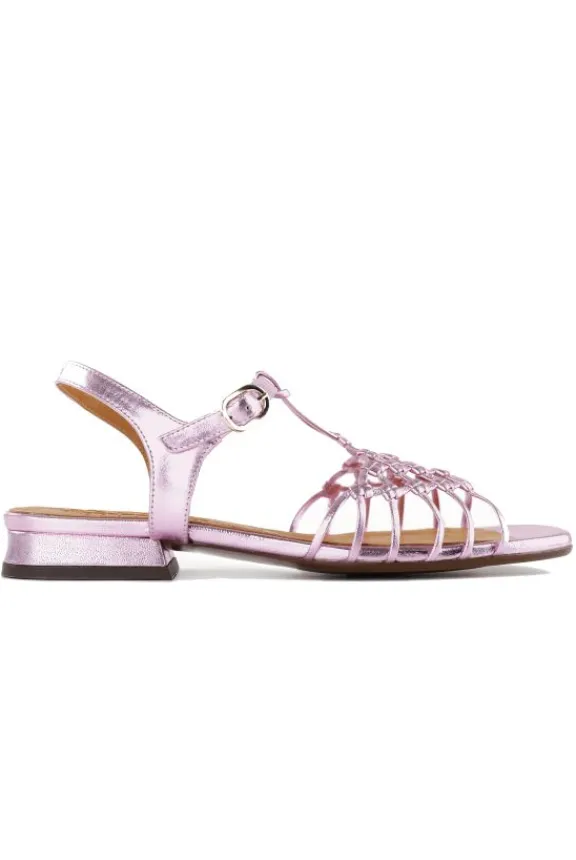 Chie Mihara Tante Metallic Leather Sandals - Rose | Chie Mihara