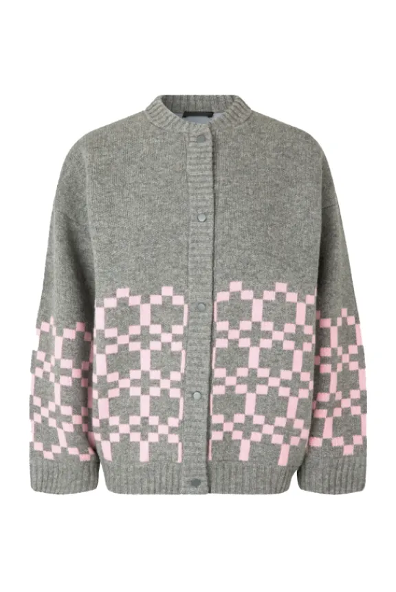 Stine Goya Tino Cardigan - Graphic Check | Knitwear