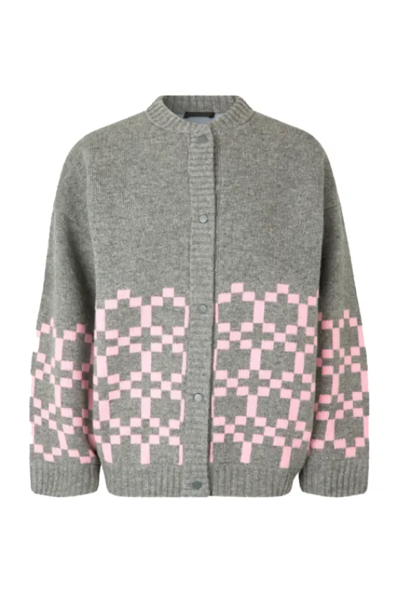 Stine Goya Tino Cardigan - Graphic Check | Knitwear