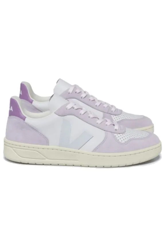 v_leather_trainers__grave_3.webp Veja V-10 Leather Trainers - Gravel Menthol Parme | Veja