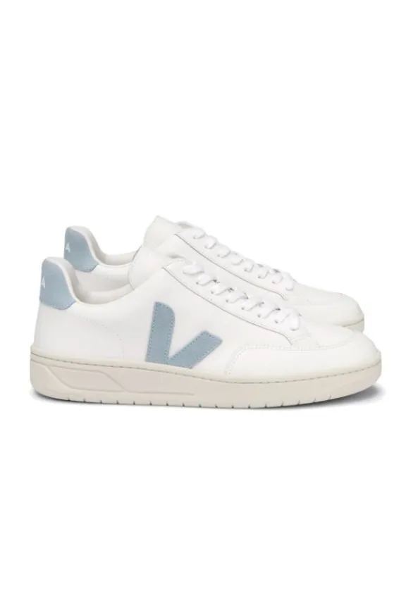 Veja V-12 Leather Trainers - White Steel | Veja