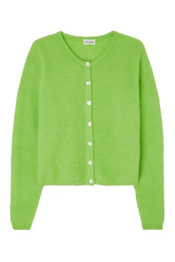 American Vintage Vitow Cardigan - Pistachio Melange | Knitwear