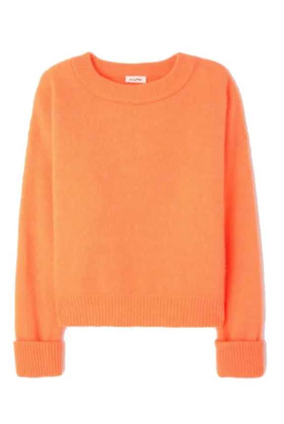 American Vintage Vitow Jumper - Fluorescent Carrot Melange | Knitwear