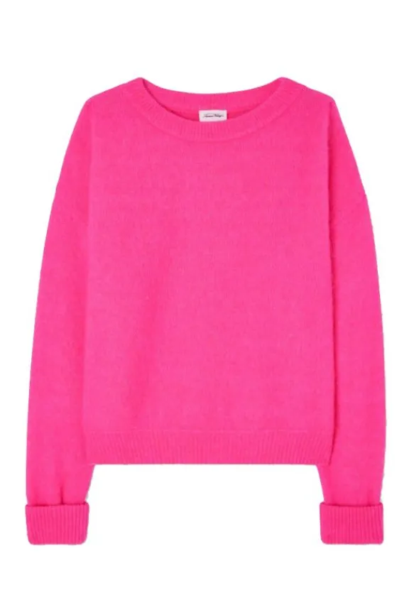 American Vintage Vitow Jumper - Neon Pink Melange | Knitwear