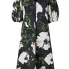 Stine Goya Volume Sleeves Midi Dress - Umber Windflower | Dresses