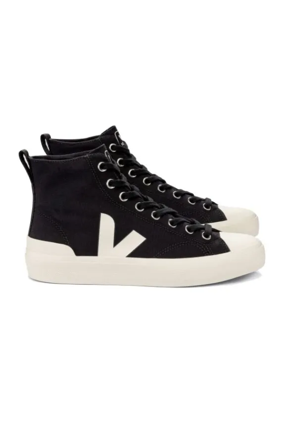 Veja Wata II Canvas High Top Trainers - Black Pierre | Veja