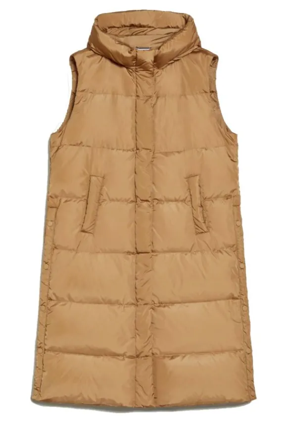 Weekend MaxMara Zimino Water-Repellent Gilet - Camel | Jackets And Coats