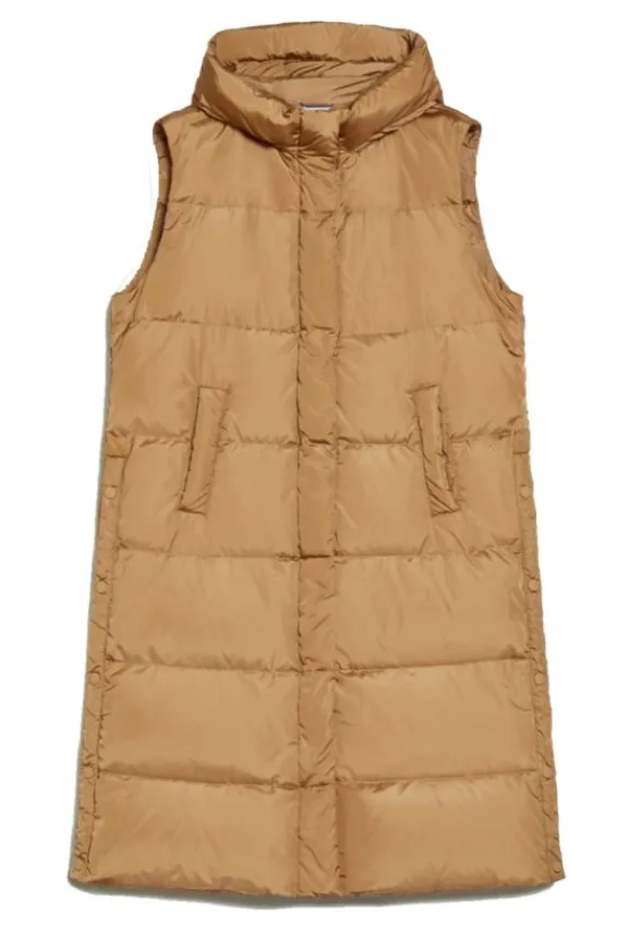 Weekend MaxMara Zimino Water-Repellent Gilet - Camel | Jackets And Coats