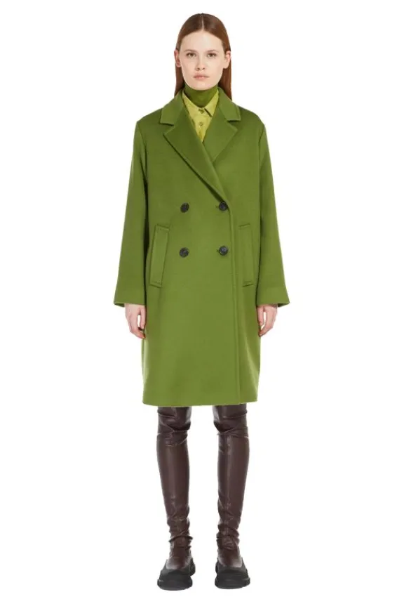 Weekend MaxMara Zum Double-Breasted Midi Coat - Green | Jackets And Coats